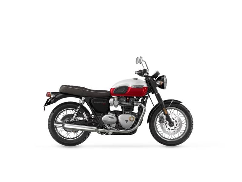 Bonneville T120 Crystal White / Cranberry Red